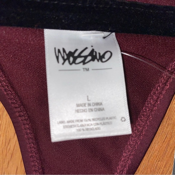 NWT Mossimo Sz L Bandeau Bikini Top in Raisin Removable Halter Strap - Picture 4 of 8